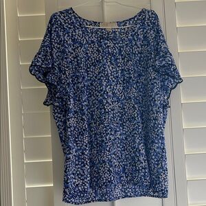 Michael Kors Blue Floral Blouse
